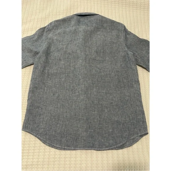 Everlane The Linen Standard Fit Shirt Men’s Size Large Pinstripe Long Sleeve - Picture 5 of 9